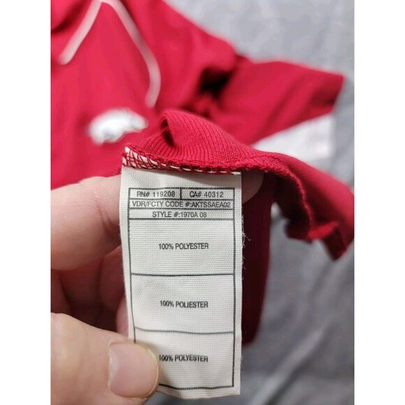 Arkansas Razorbacks Performance Polo Shirt Adult Large Red Adidas Climacool Mens - Picture 5 of 8